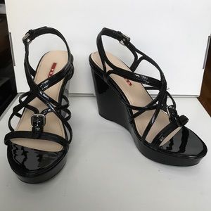 NWOT Prada Patent Leather Sandals, size 8